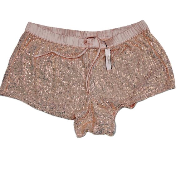 Victoria’s Secret Pink Iridescent Sequin & Satin Lounge Shorts - Size Large (NWT - Picture 3 of 3